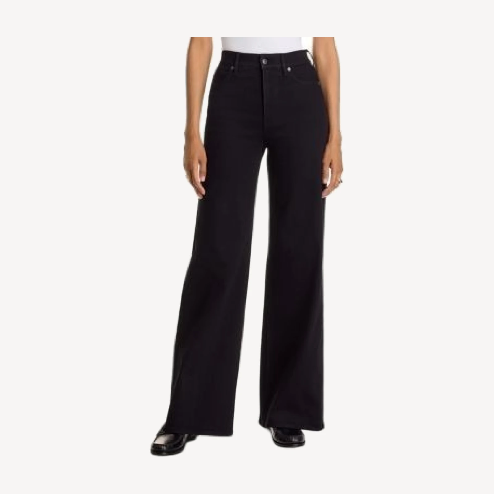 Veronica Beard Taylor High Rise Wide Jeans in Onyx