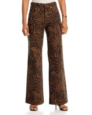 Veronica Beard Kasey High Rise Wide Leg Jeans in Ochre Black