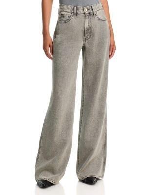 Veronica Beard Kasey Mid Rise Wide Leg Jeans in Backroad Grey