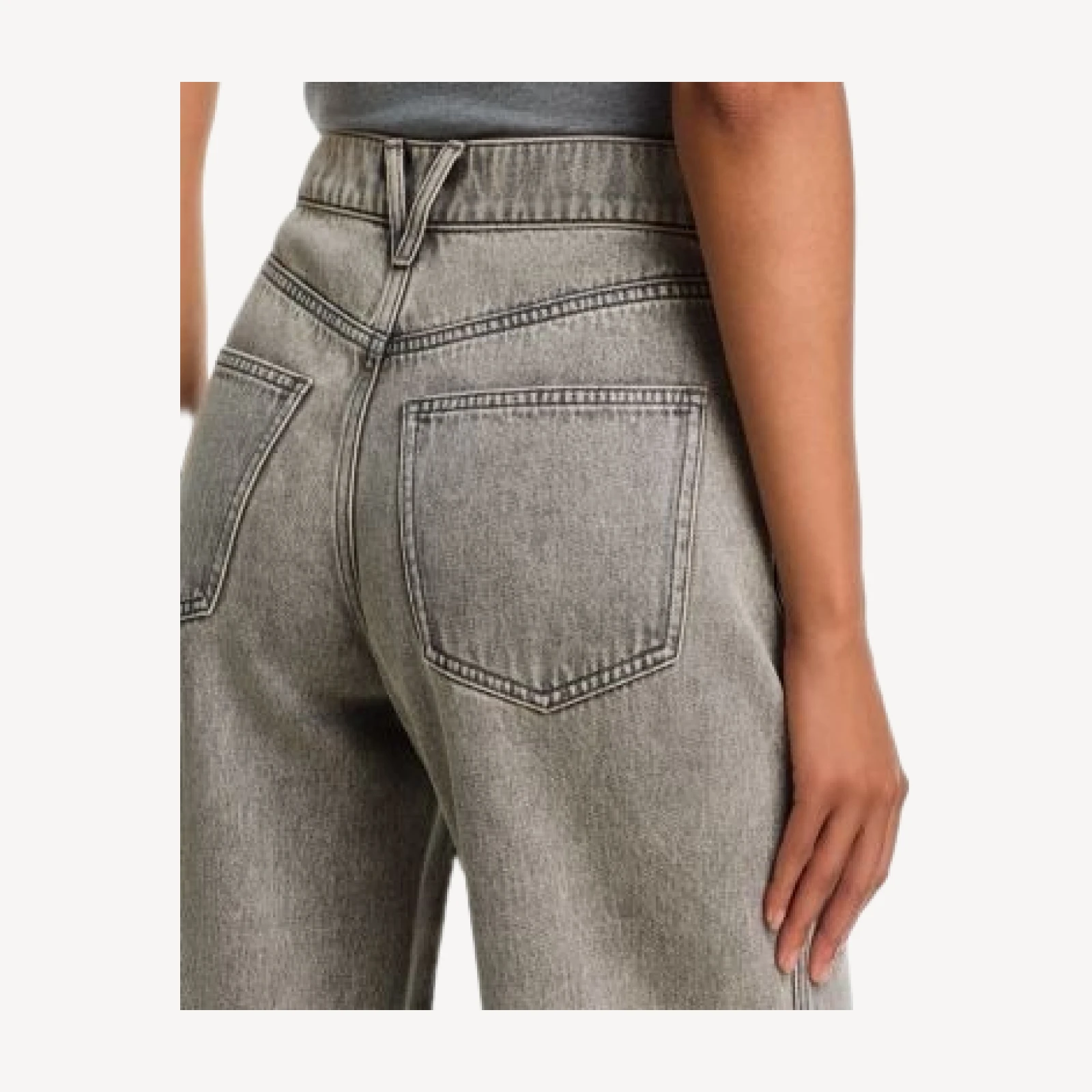 Veronica Beard Kasey Mid Rise Wide Leg Jeans in Backroad Grey