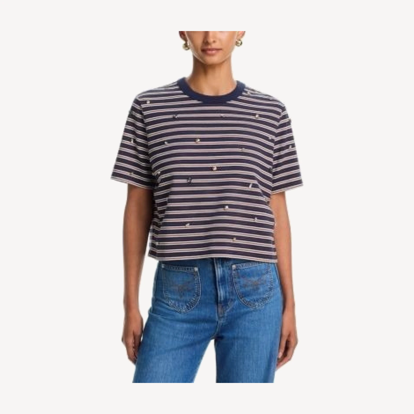 Veronica Beard Sebastian Rhinestone Embellished Tee