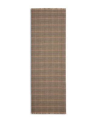 Veronica Beard Plaid Fringed Wool Scarf