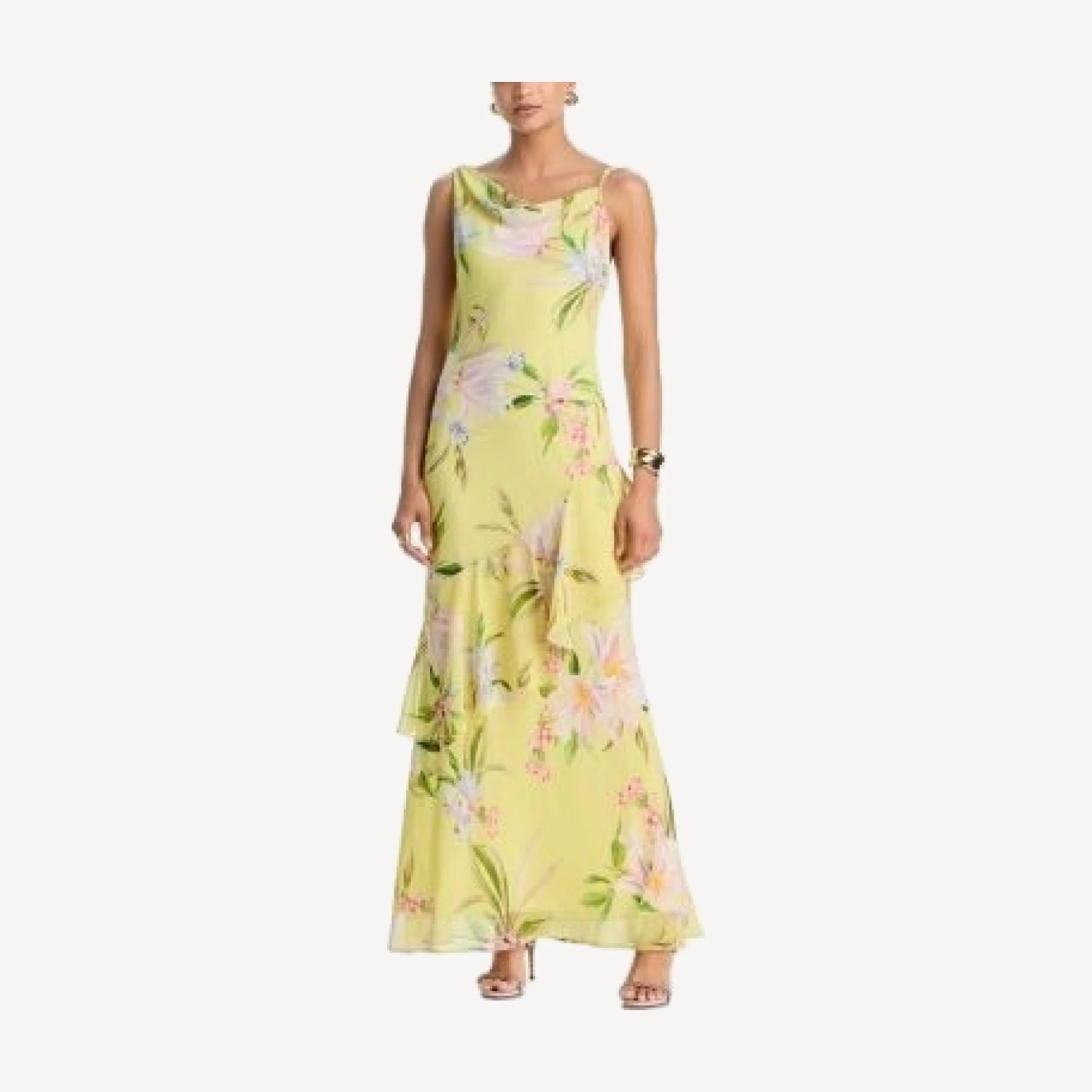 Aqua Asymmetric Chiffon Dress - Exclusive