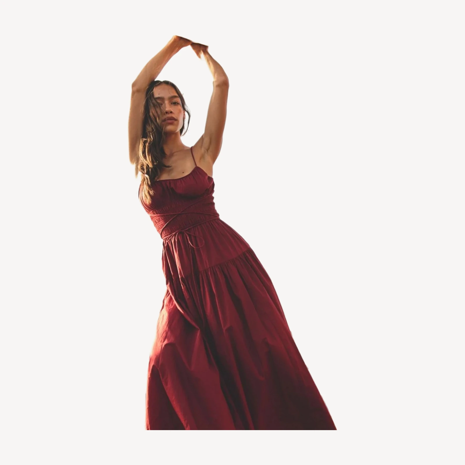 SAFIA DRESS -- DEEP RUBY
