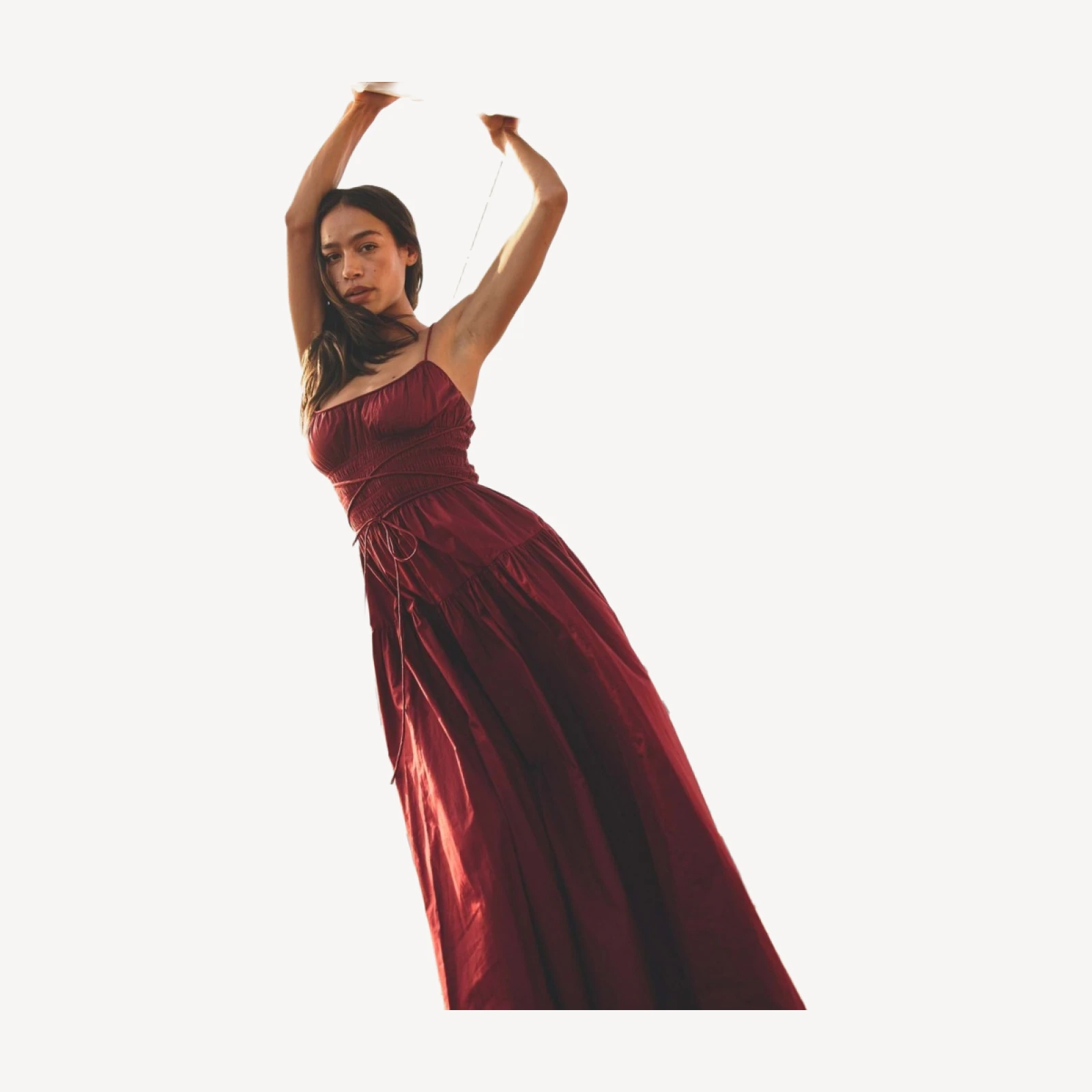 SAFIA DRESS -- DEEP RUBY
