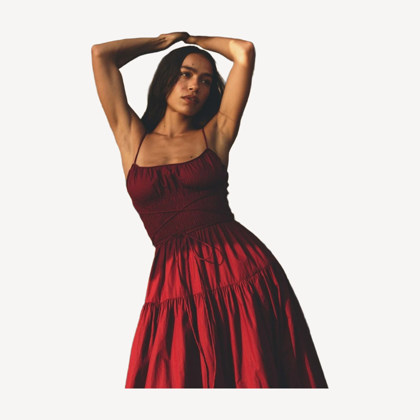 SAFIA DRESS -- DEEP RUBY