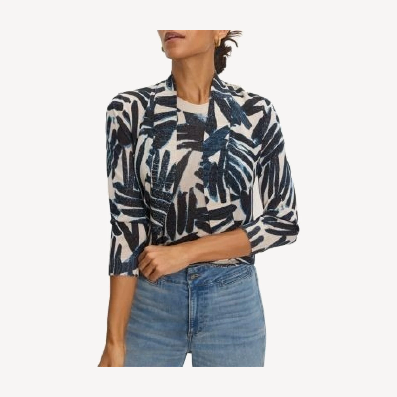 Nic+Zoe Painted Palms Bolero Cardigan