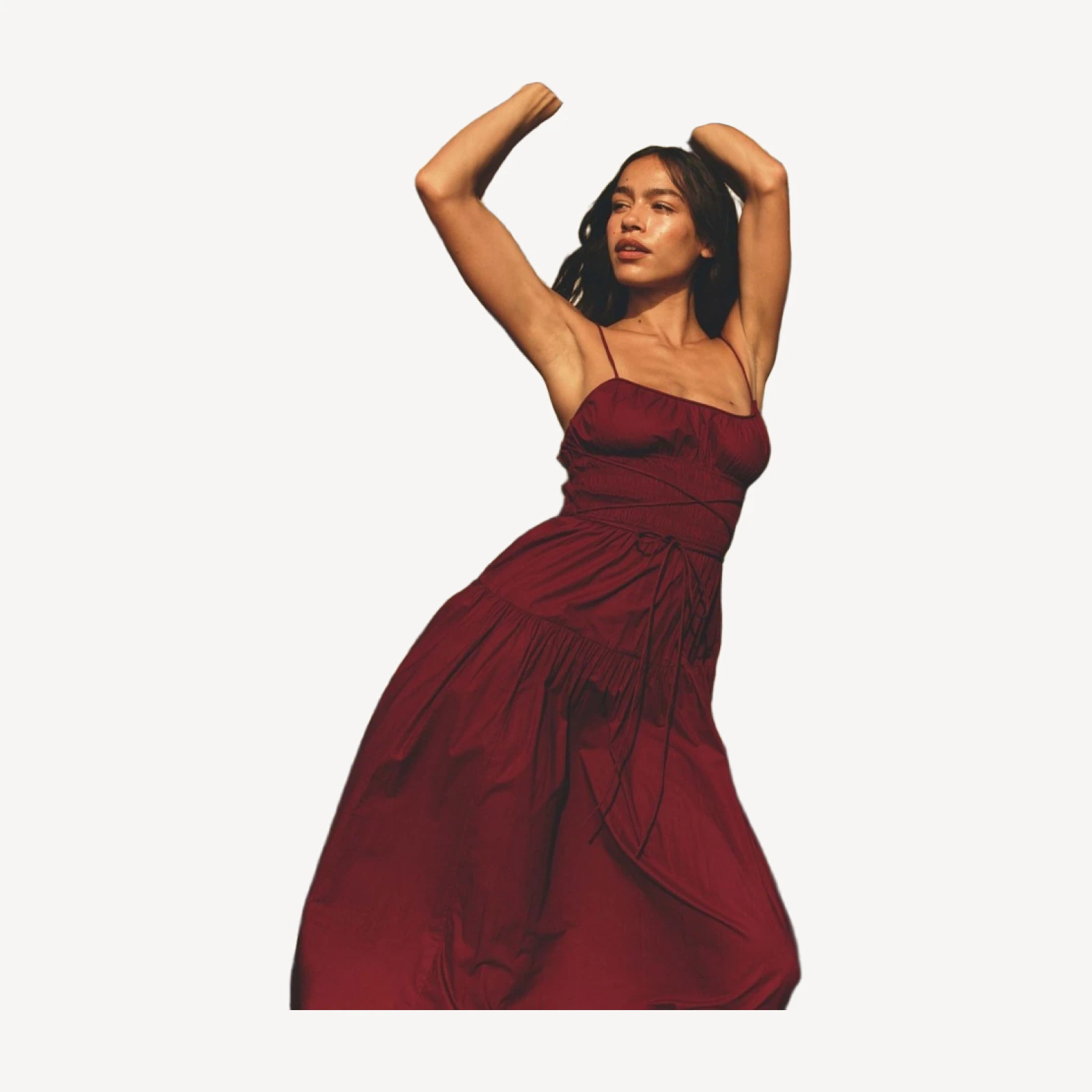 SAFIA DRESS -- DEEP RUBY