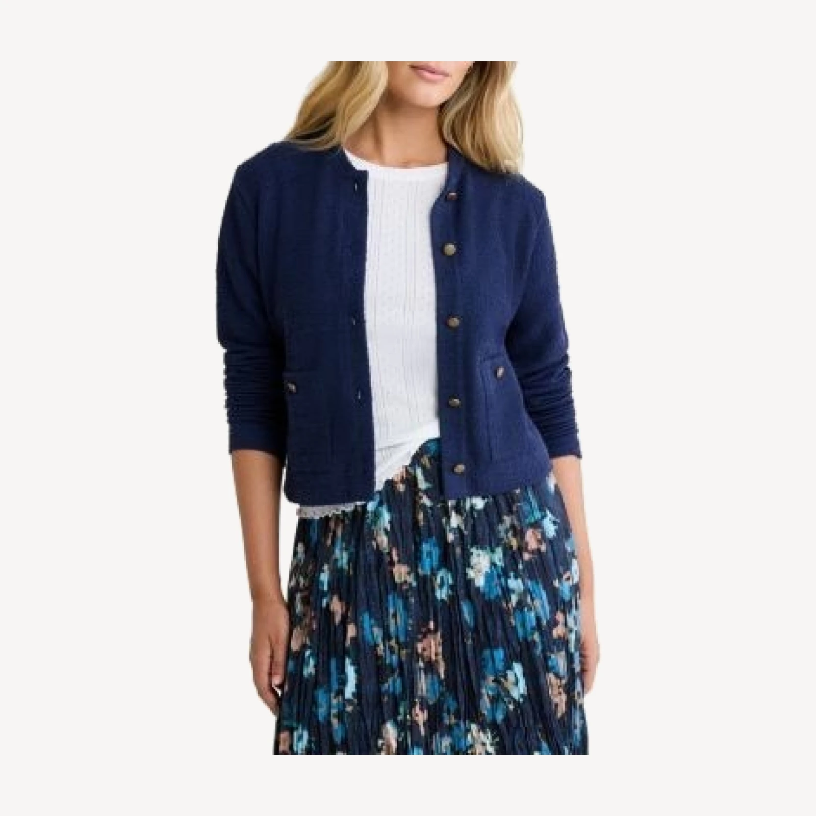 Nic+Zoe Textured Knit Bomber Jacket