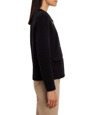 Nic+Zoe Trimmed Weave Mixed Knit Jacket