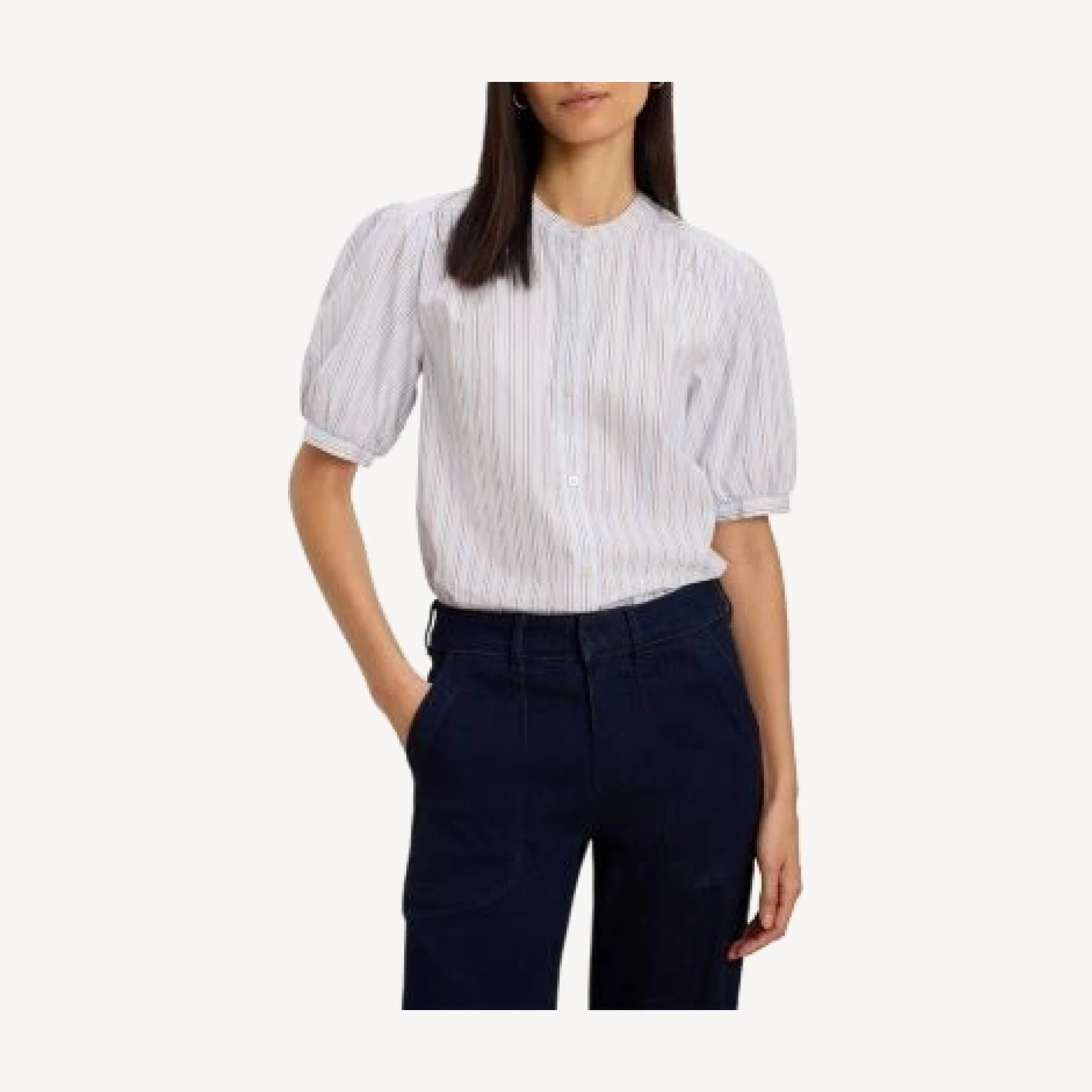 Nic+Zoe Eton Stripe Short Sleeve Shirt