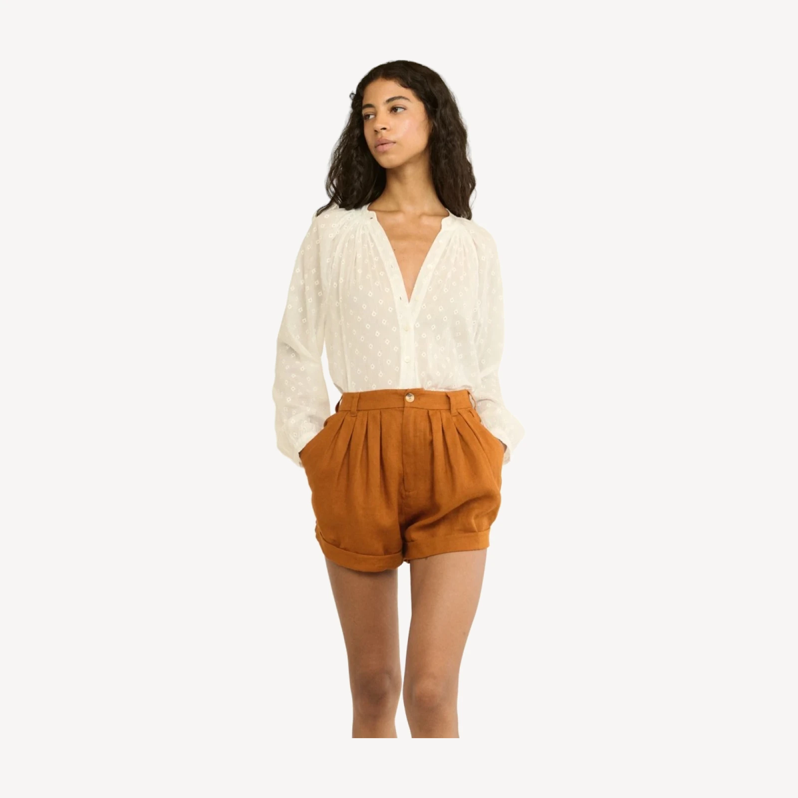 PAIGE LINEN SHORT -- SEDONA CLAY