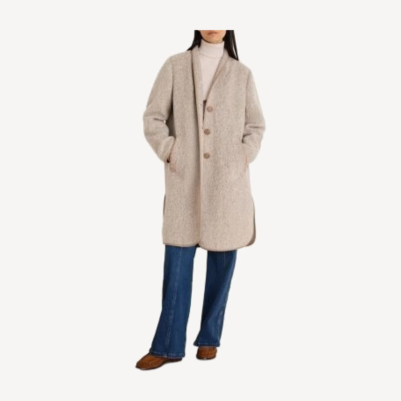 Nic+Zoe Jacquard Side Slit Top Coat