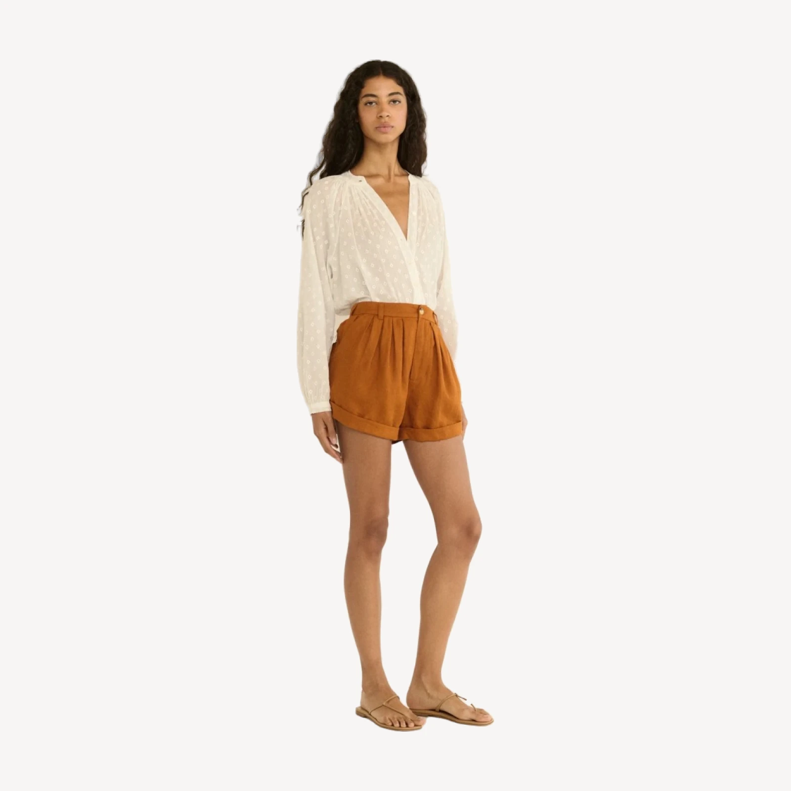 PAIGE LINEN SHORT -- SEDONA CLAY