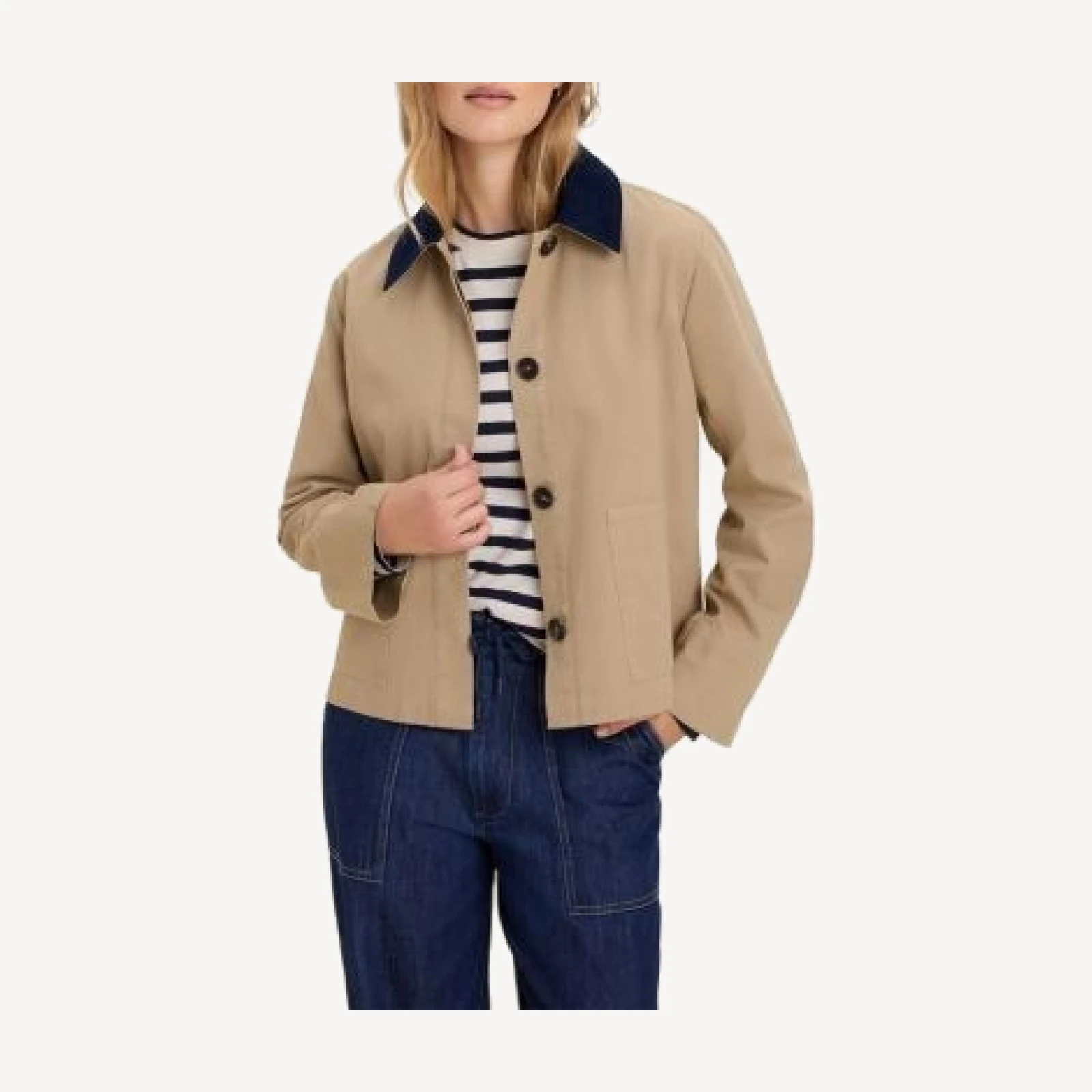 Nic+Zoe Cord Collar Twill Jacket