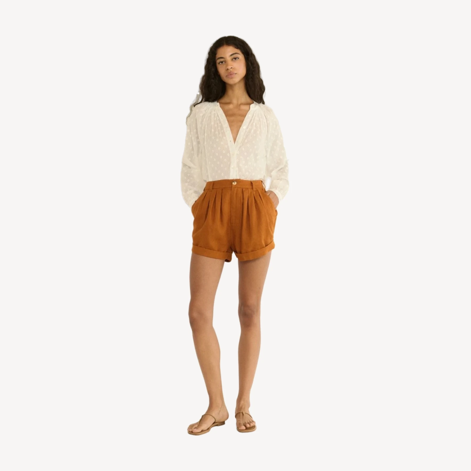 PAIGE LINEN SHORT -- SEDONA CLAY