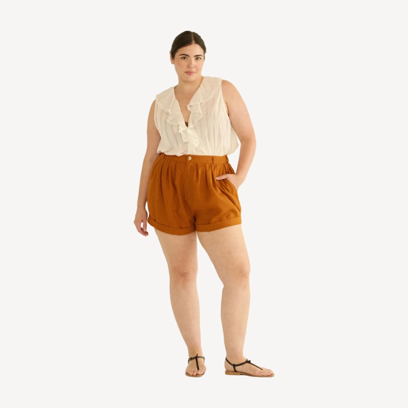 PAIGE LINEN SHORT -- SEDONA CLAY
