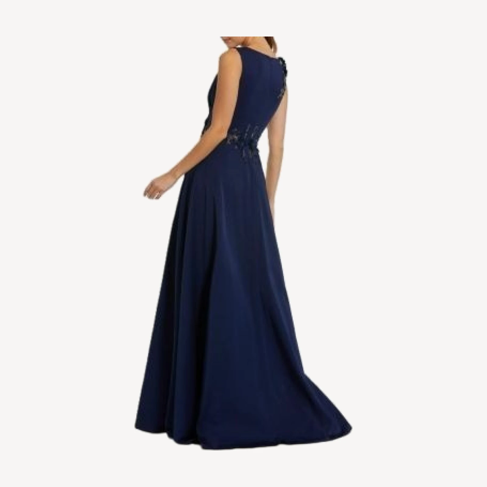 Mac Duggal Appliqued Sleeveless A Line Gown