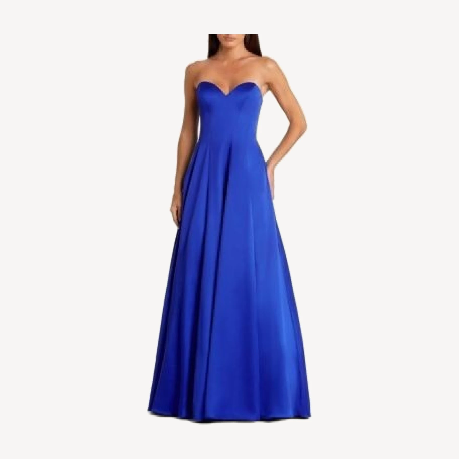 Mac Duggal Satin Strapless Ballgown with Bow Details