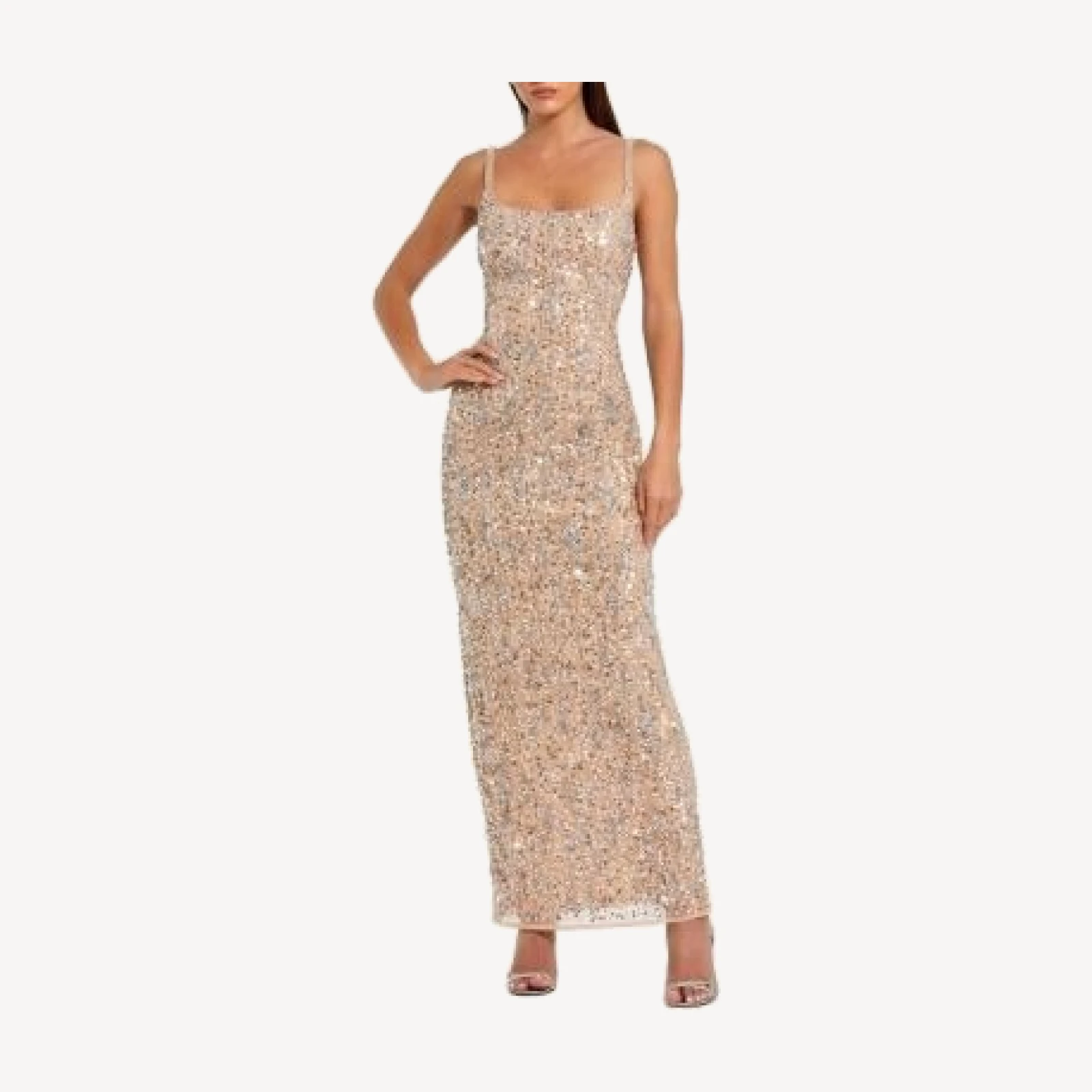 Mac Duggal Scoop Neck Sequined Gown