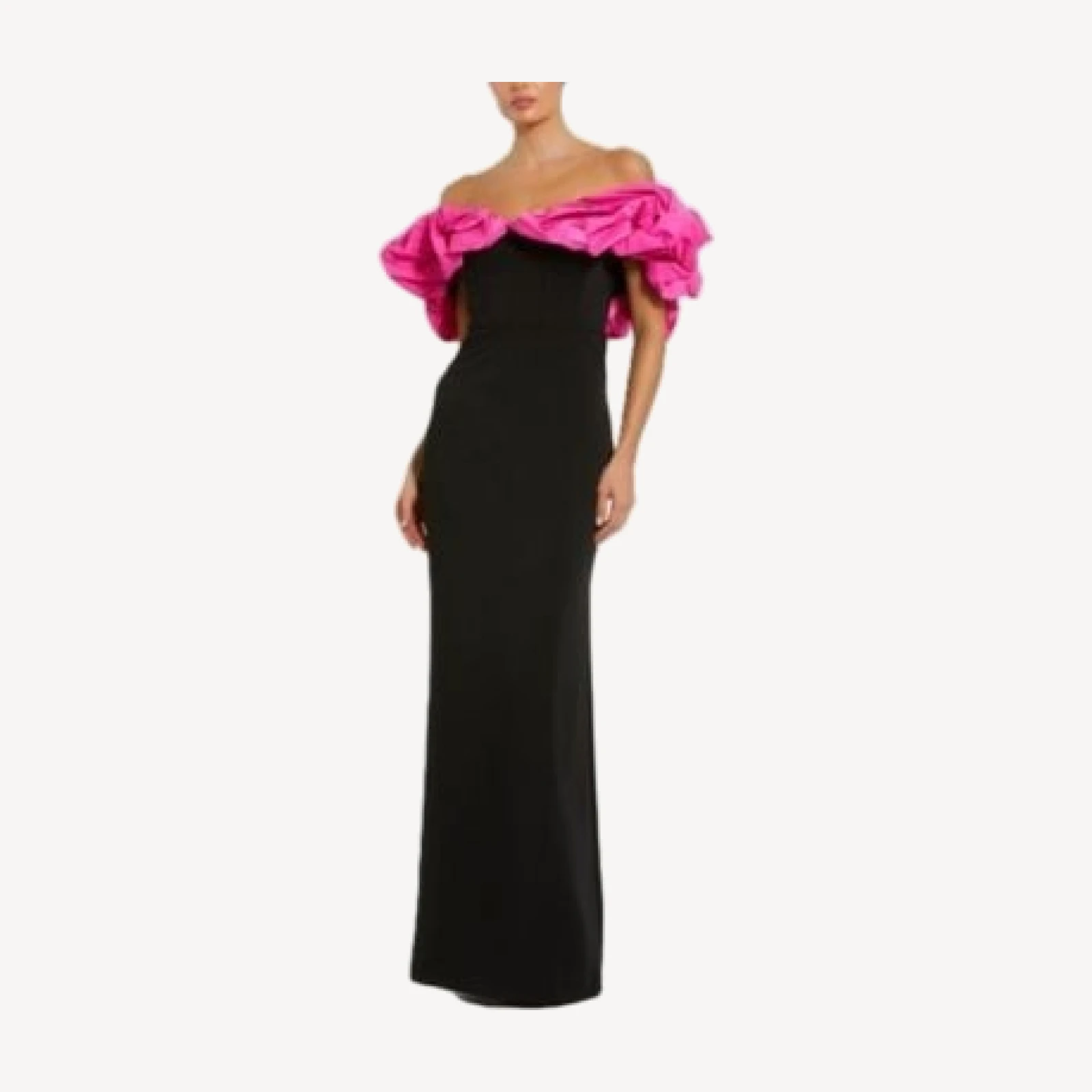 Mac Duggal Crepe & Faille Off The Shoulder Gown