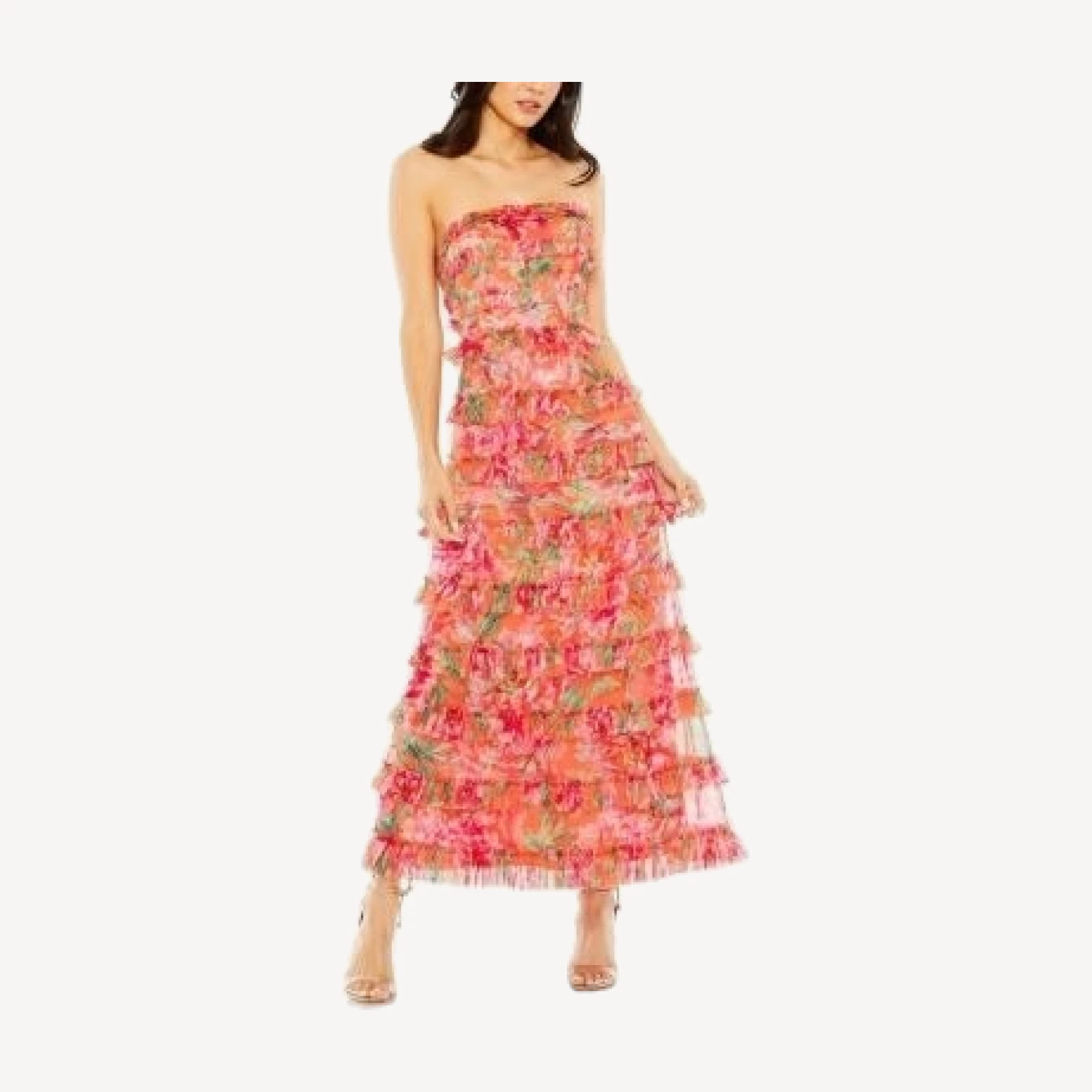 Mac Duggal Strapless Micro Ruffle Dress
