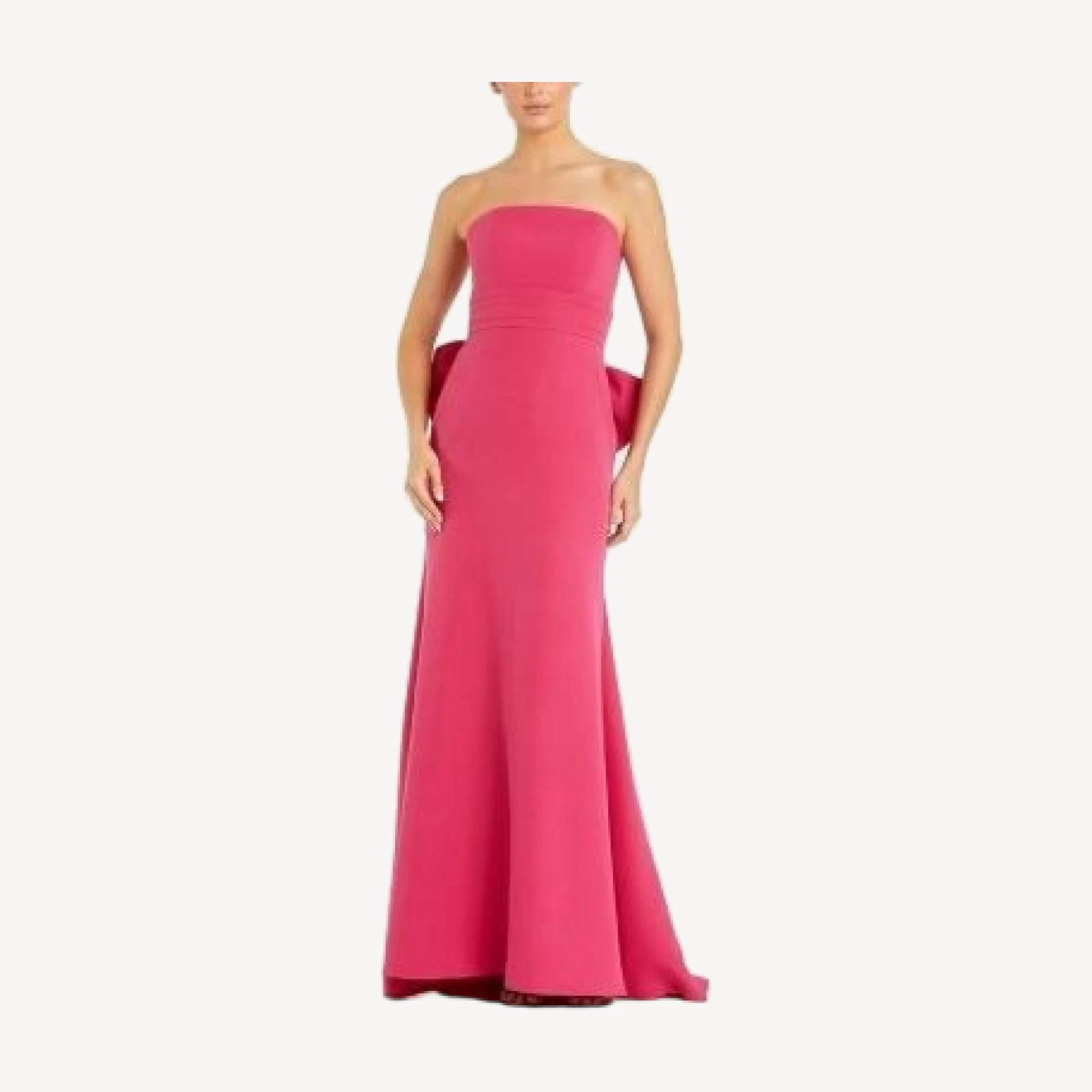 Mac Duggal Crepe Strapless Gown With Oversized Bow