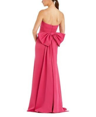 Mac Duggal Crepe Strapless Gown With Oversized Bow