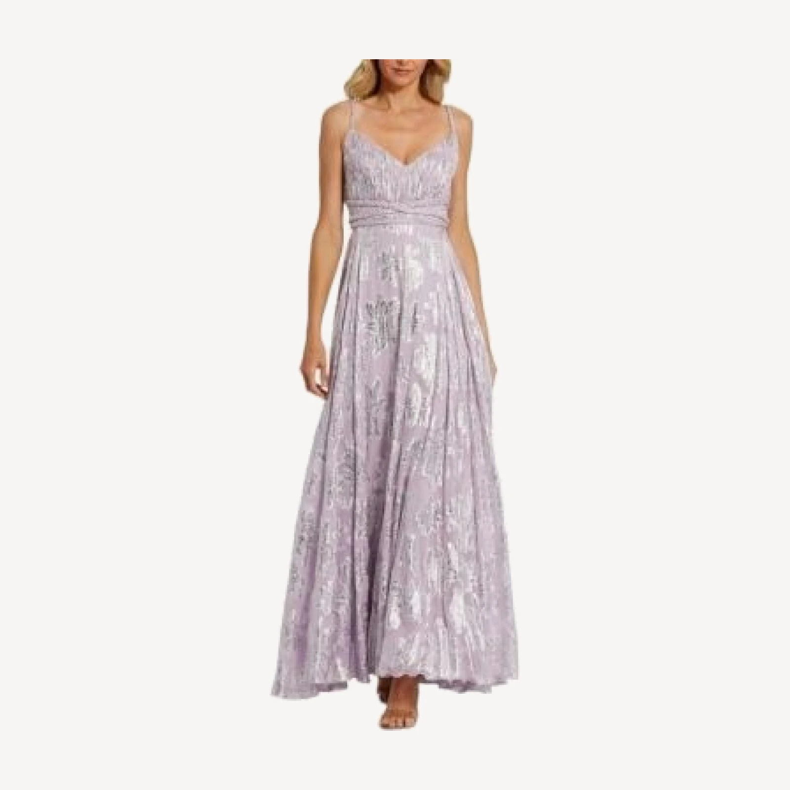 Mac Duggal Braided Strap Ruched Top Gown