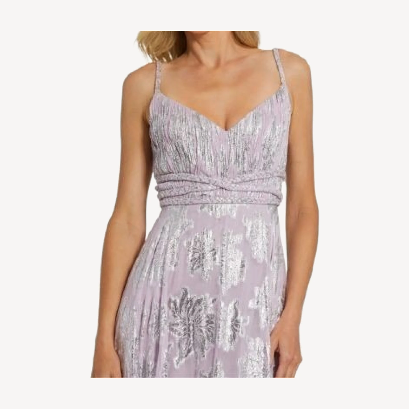 Mac Duggal Braided Strap Ruched Top Gown