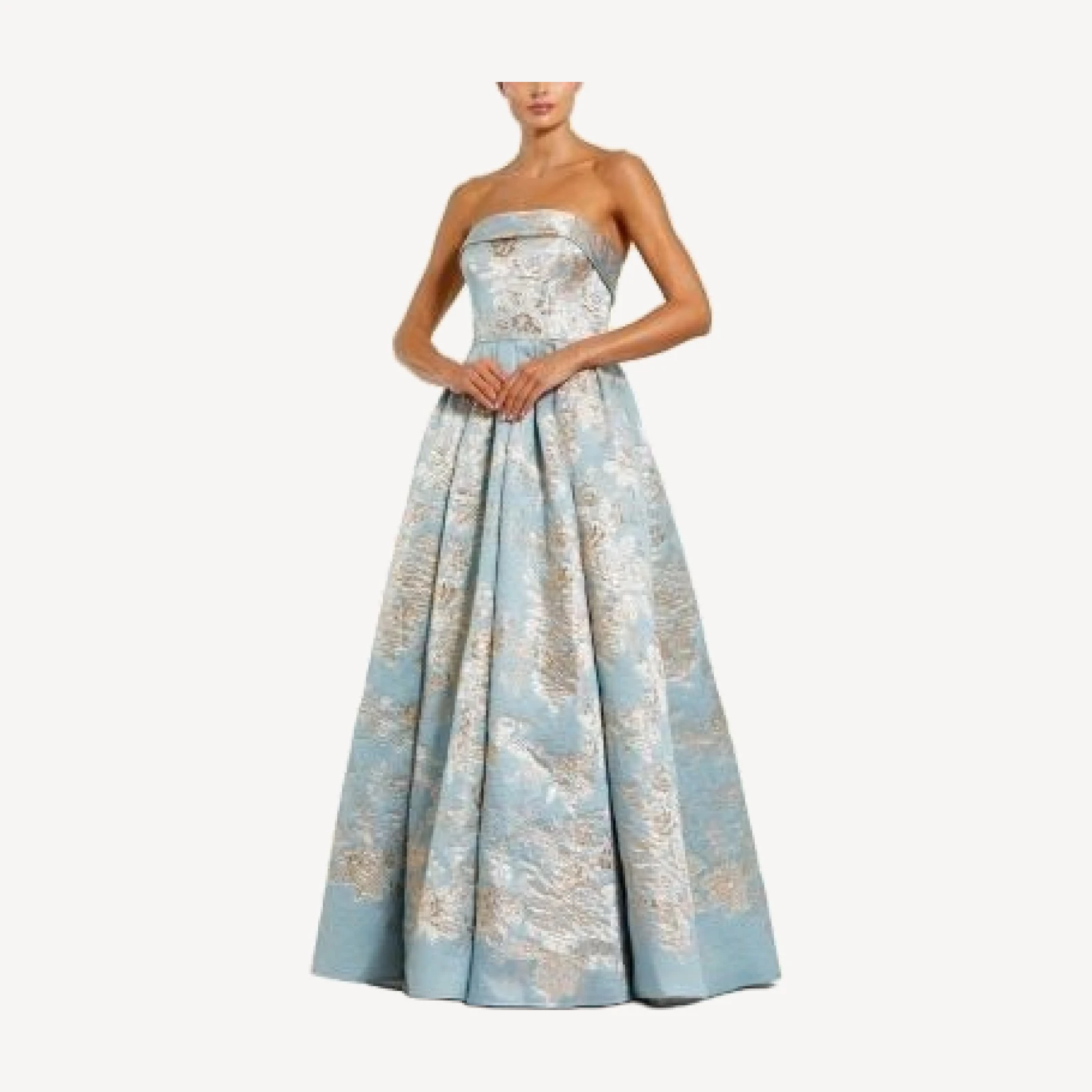 Mac Duggal Floral Brocade A Line Gown