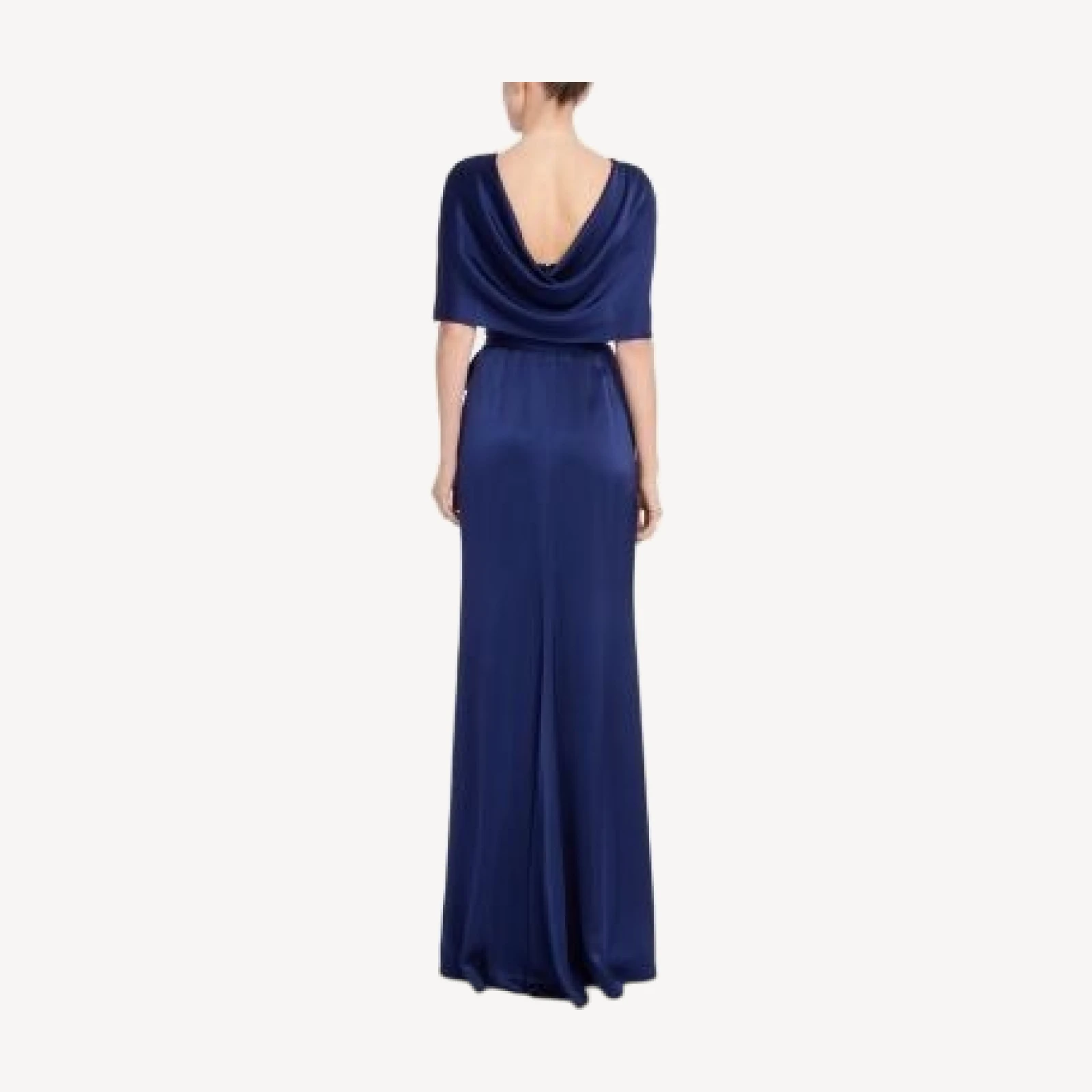 Badgley Mischka Cape Shoulder Gown