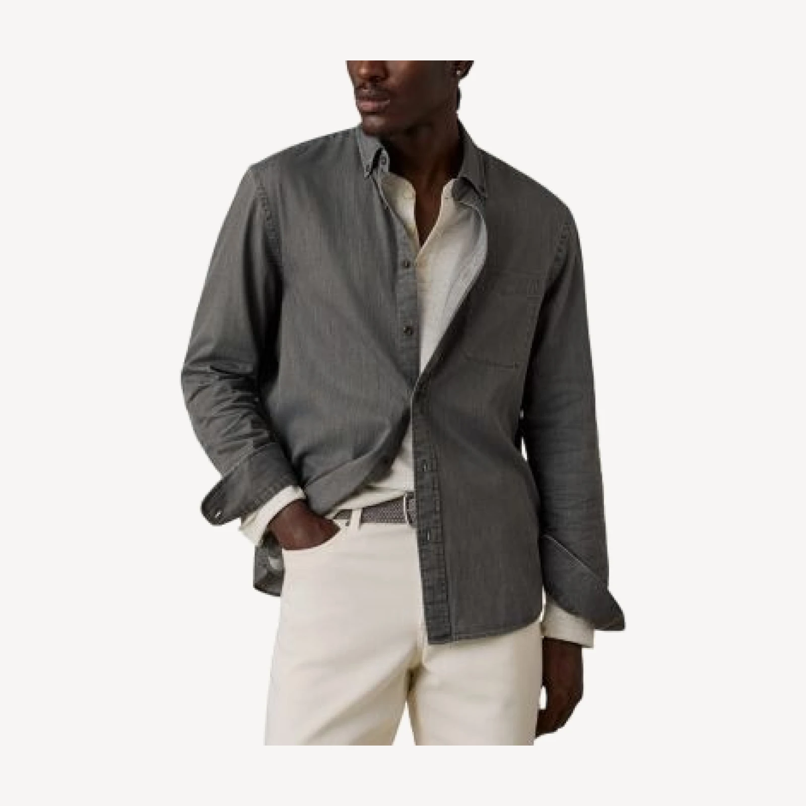 Faherty Patina Chambray Classic Button Down Shirt