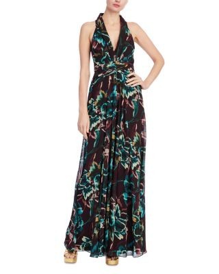 Badgley Mischka Floral Tuck Waist Dress