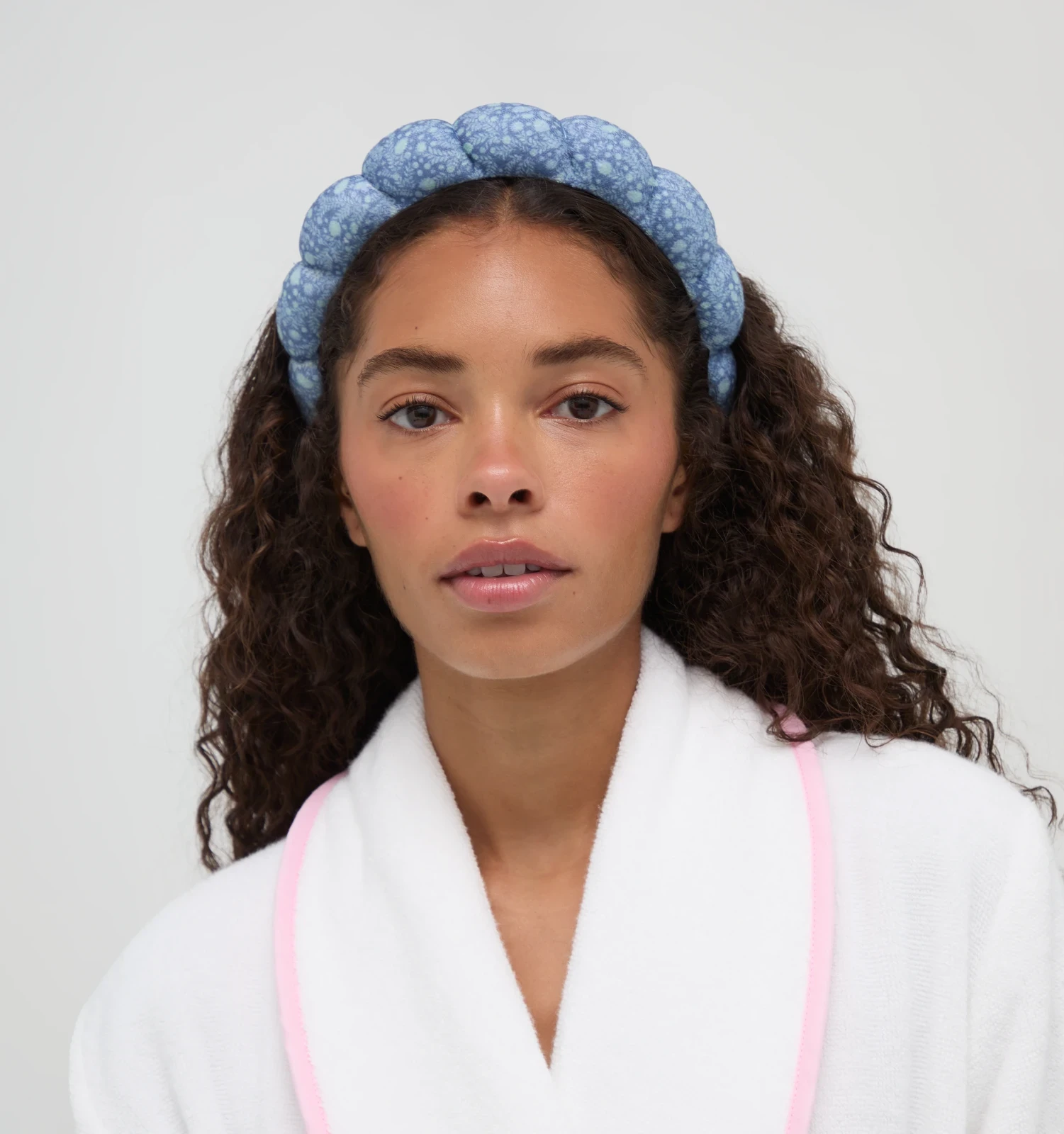 Hill House x Wet Brush Terry Scalloped Headband - Cornflower Ditsy Thistle
