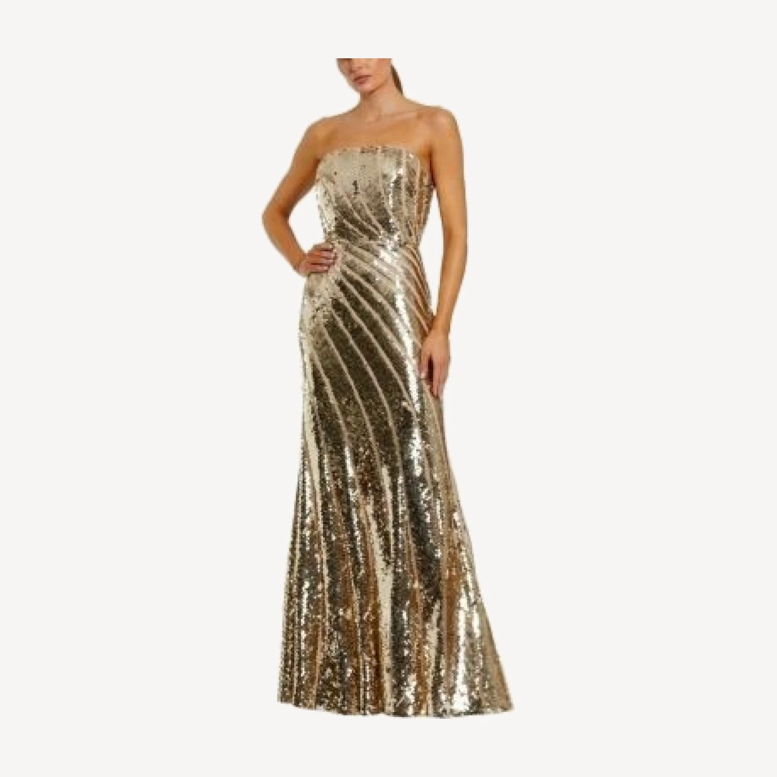 Mac Duggal Sequin Mesh Strapless Trumpet Gown