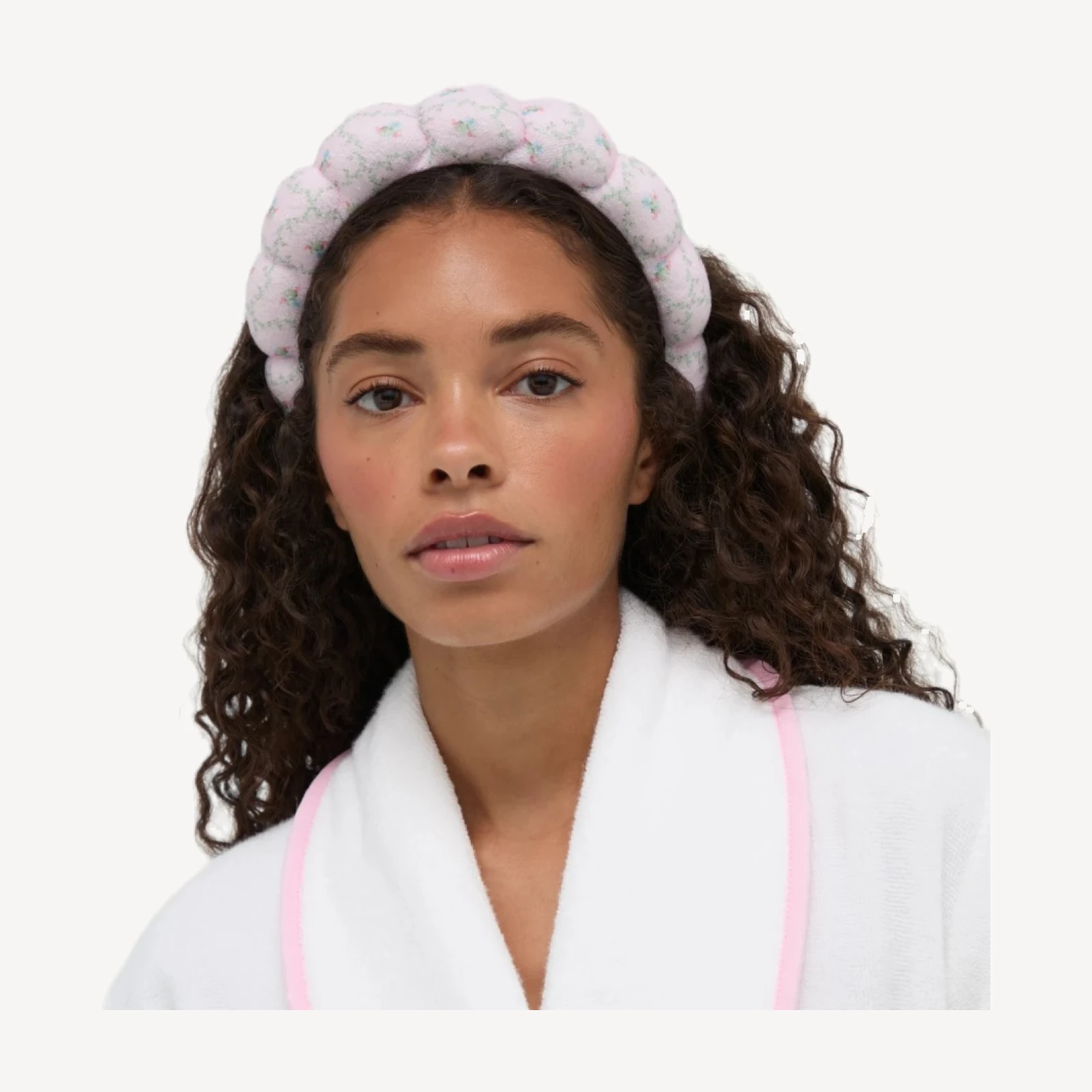 Hill House x Wet Brush Terry Scalloped Headband - Pink Trellis