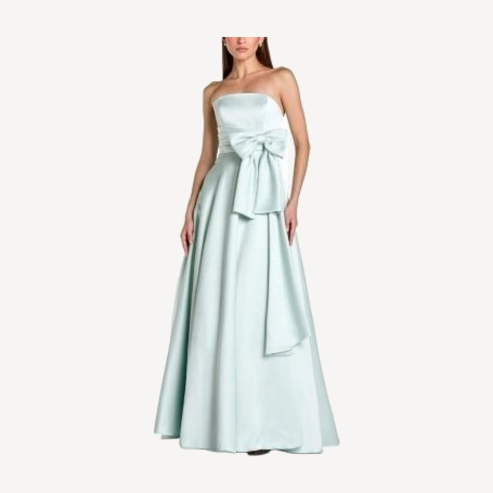 Mac Duggal Strapless Satin Ballgown with Bow Detail