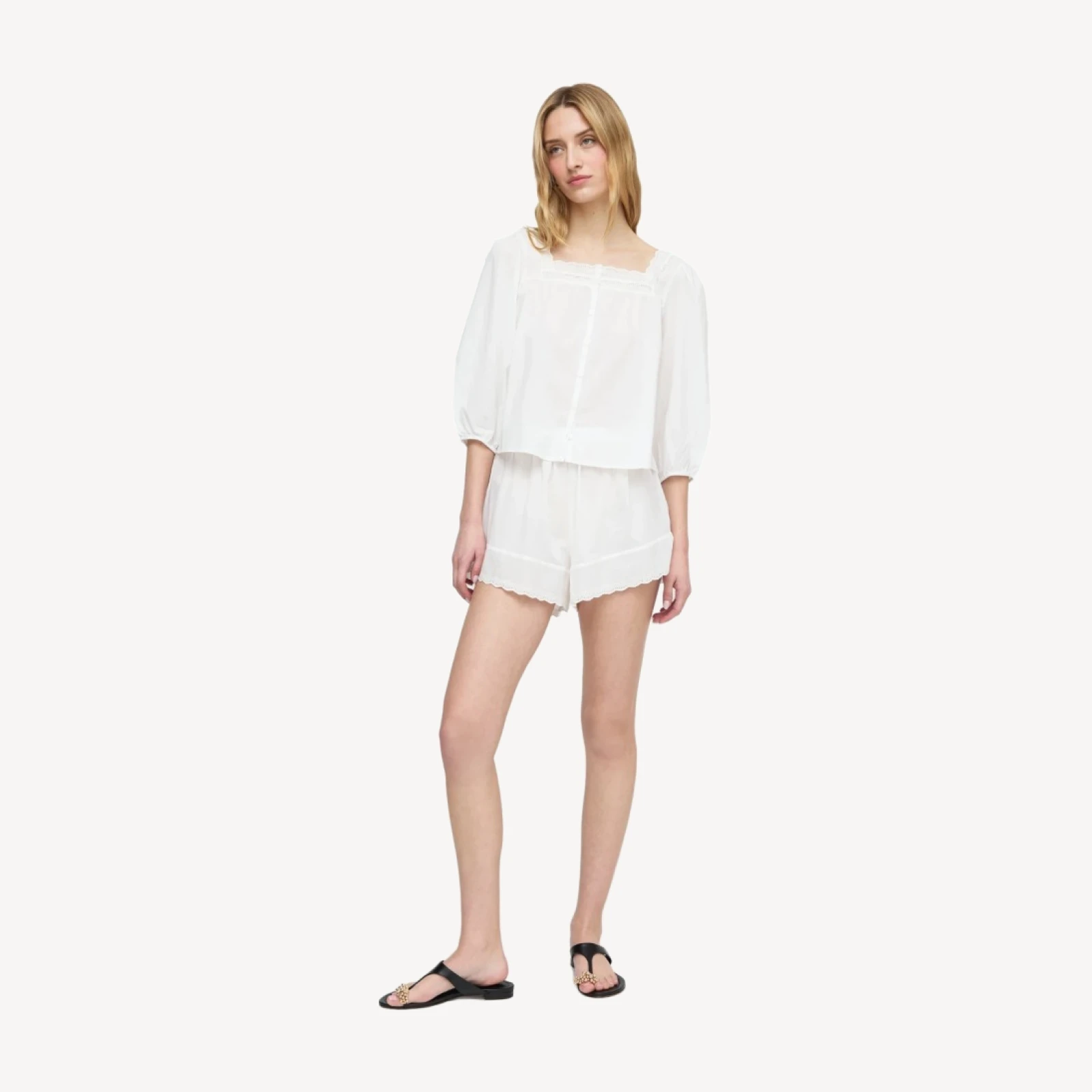 The Maeve Top - White Crisp Voile