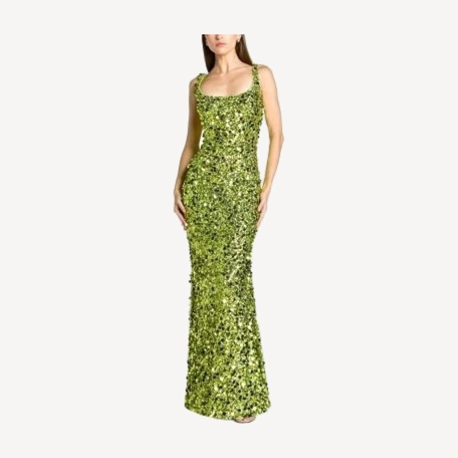 Mac Duggal Sleeveless Sequin Paillette Column Gown