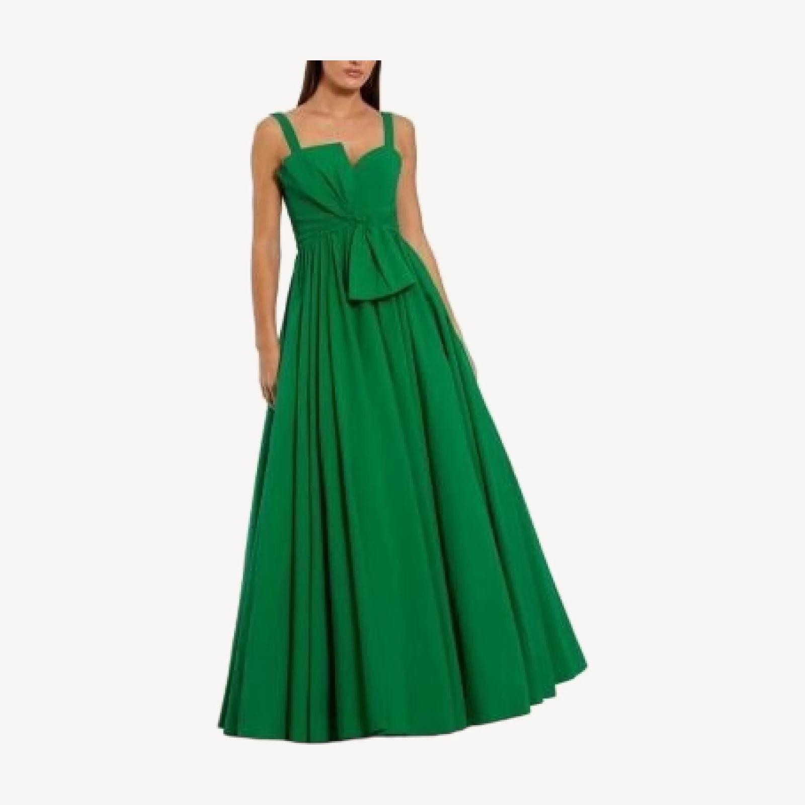 Mac Duggal Faille Sleeveless Ballgown with Twist Bow Detail
