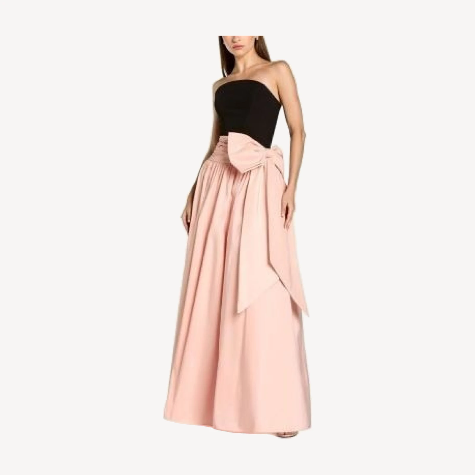 Mac Duggal Crepe and Faille Strapless Gown with Bow Detail