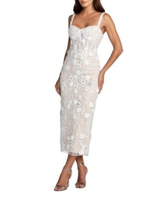 Mac Duggal Embellished Lace Sleeveless Midi Dress