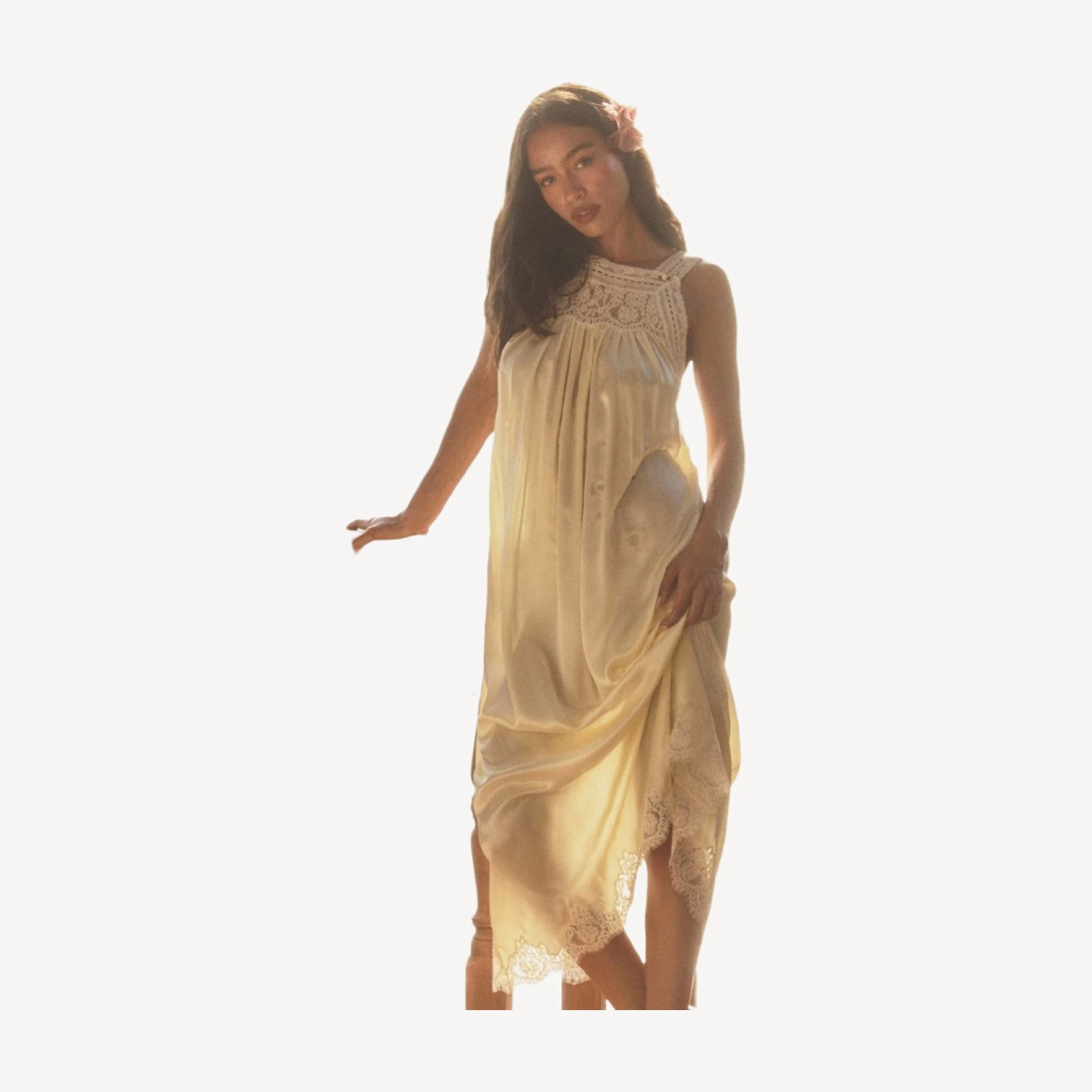 LUCIANE DRESS -- VANILLA