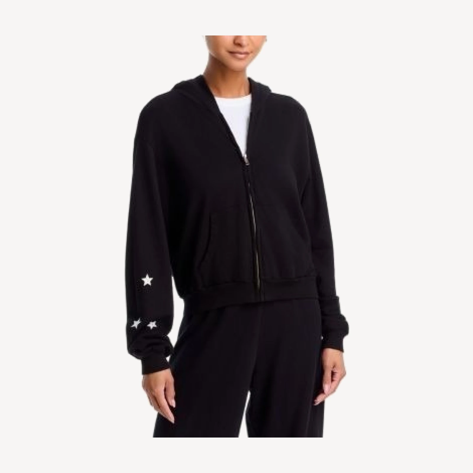 Aqua Crop Zip Hooded Cotton Sweatshirt - Exclusive