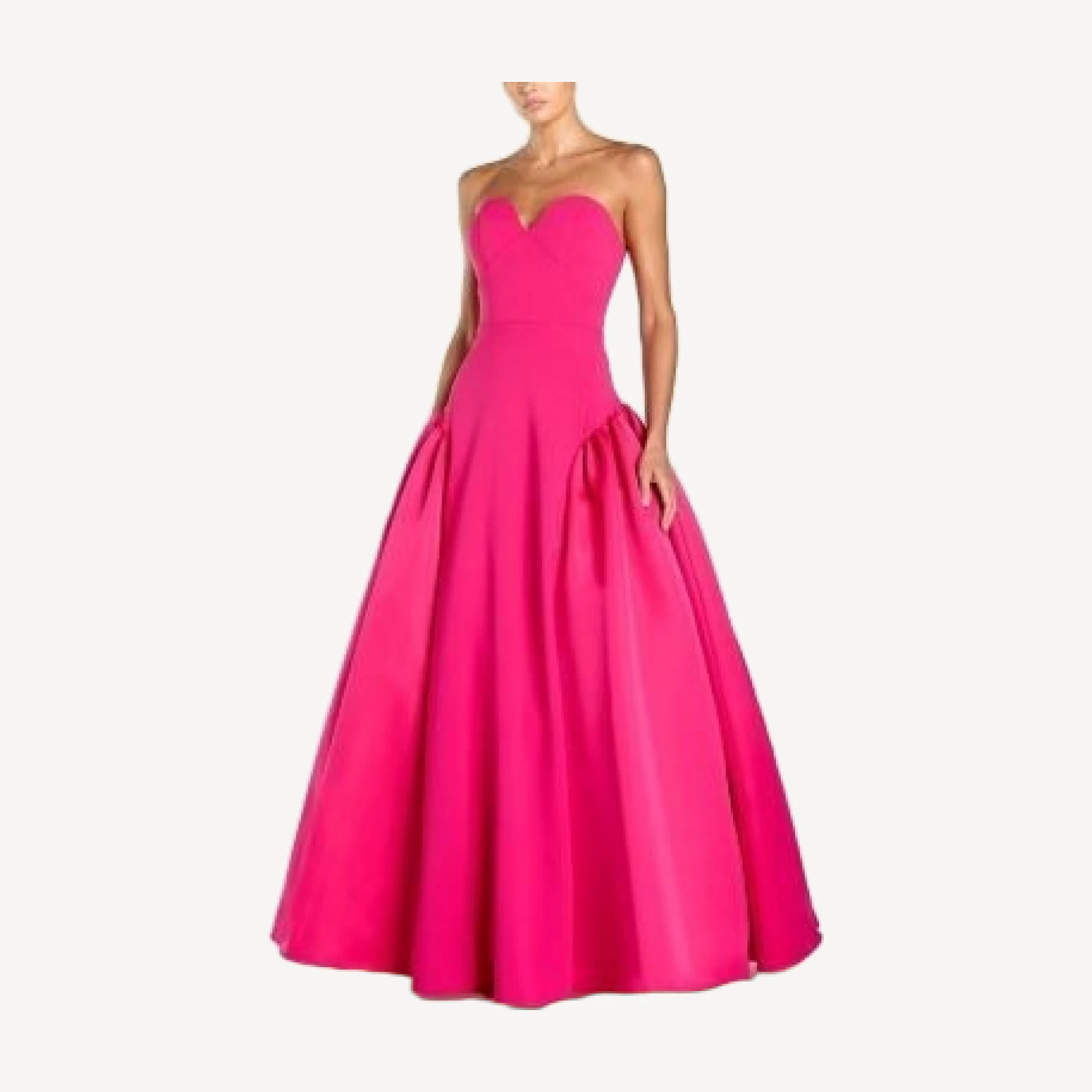 Mac Duggal Strapless Sweetheart Crepe Gown With Satin Skirt