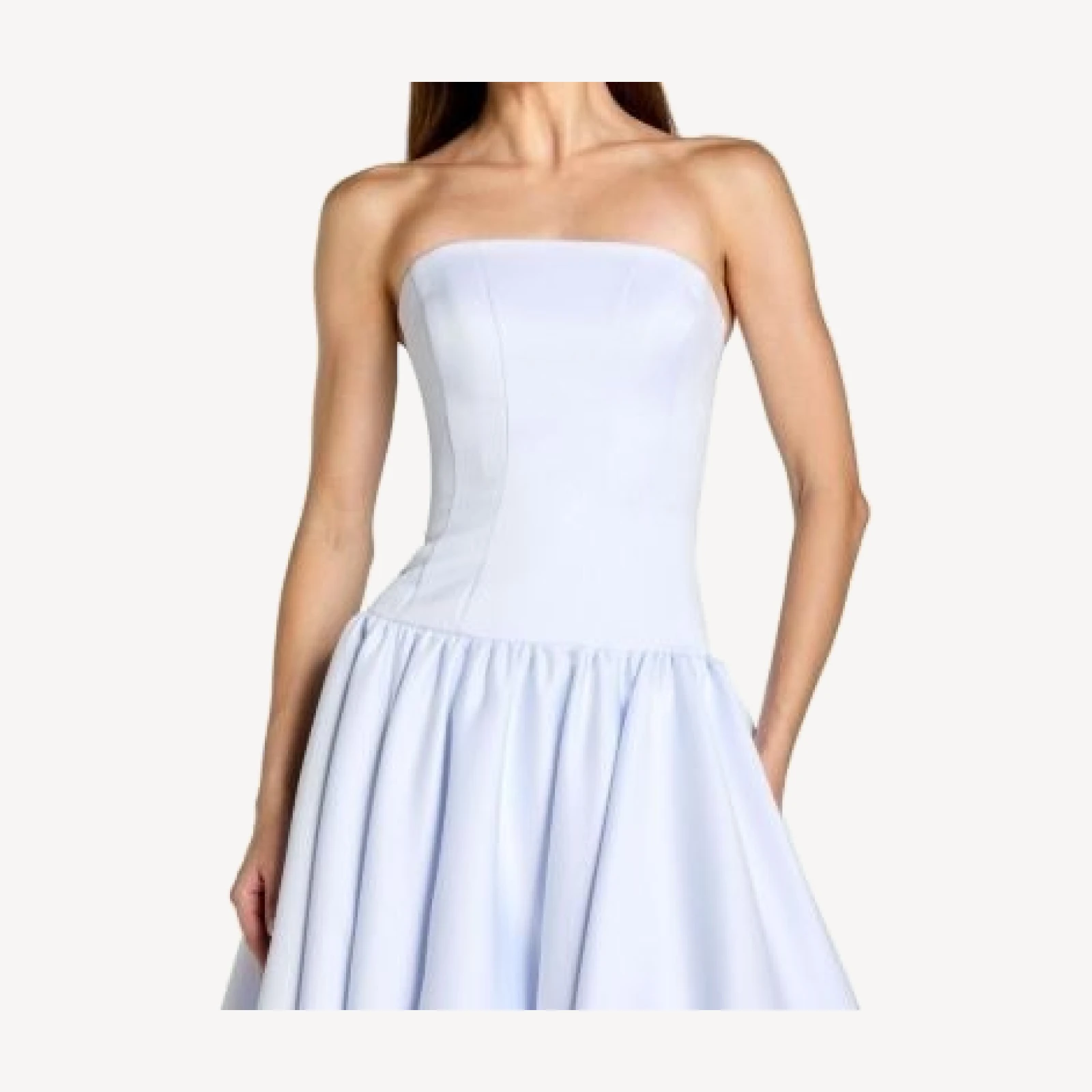 Mac Duggal Strapless Satin Dropwaist Gown