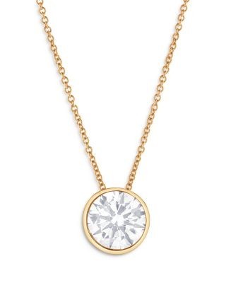 Bloomingdale's Fine Collection Certified Lab Grown Diamond Bezel Pendant Necklace in 18K Yellow Gold, 1.5 tcw