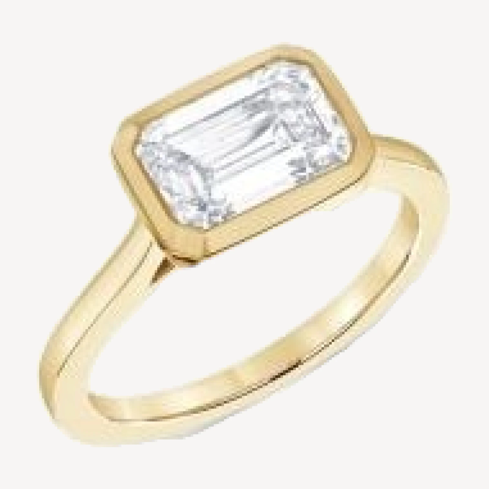 Bloomingdale's Fine Collection Certified Lab Grown Emerald Cut Diamond Bezel Set Engagement Ring in 18K Yellow Gold, 2.0 tcw