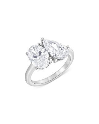 Bloomingdale's Fine Collection Certified Diamond Lab Grown Pear & Oval Toi Et Moi Engagement Ring in 18K White Gold, 4.0 tcw